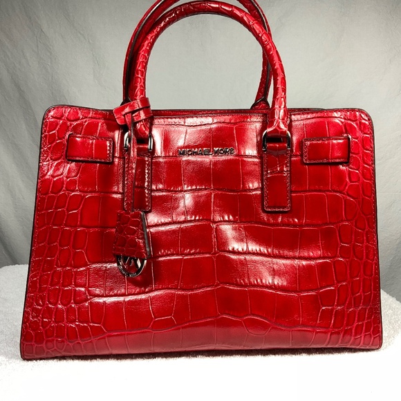 Michael Kors Handbags - NWOT - Michael Kors Red Croc Satchel Tote Crossbody